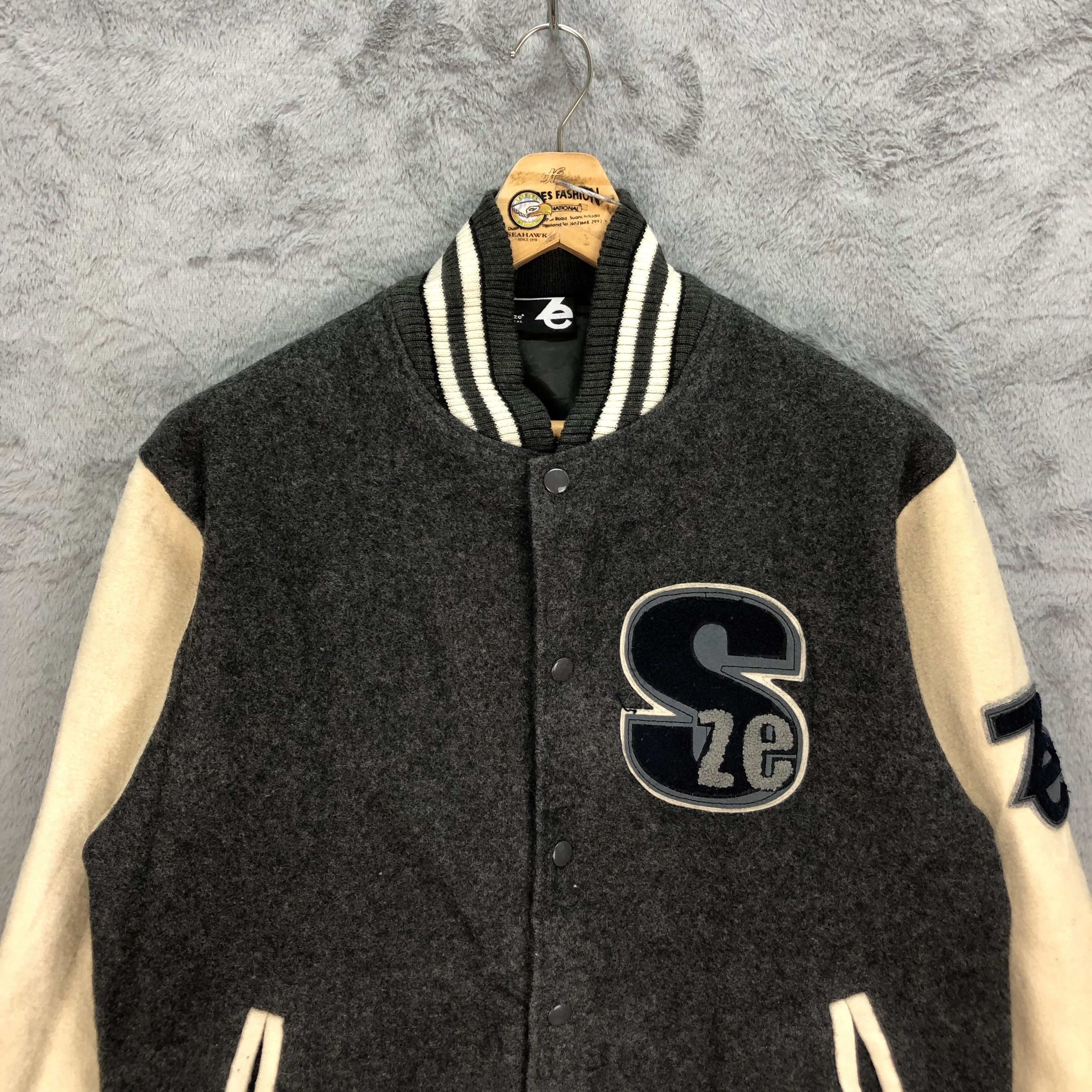 Japanese Brand SQUEEZ UPST Wool Varsity Jacket #4893-31 Size US M / EU 48-50 / 2 - 2 Thumbnail