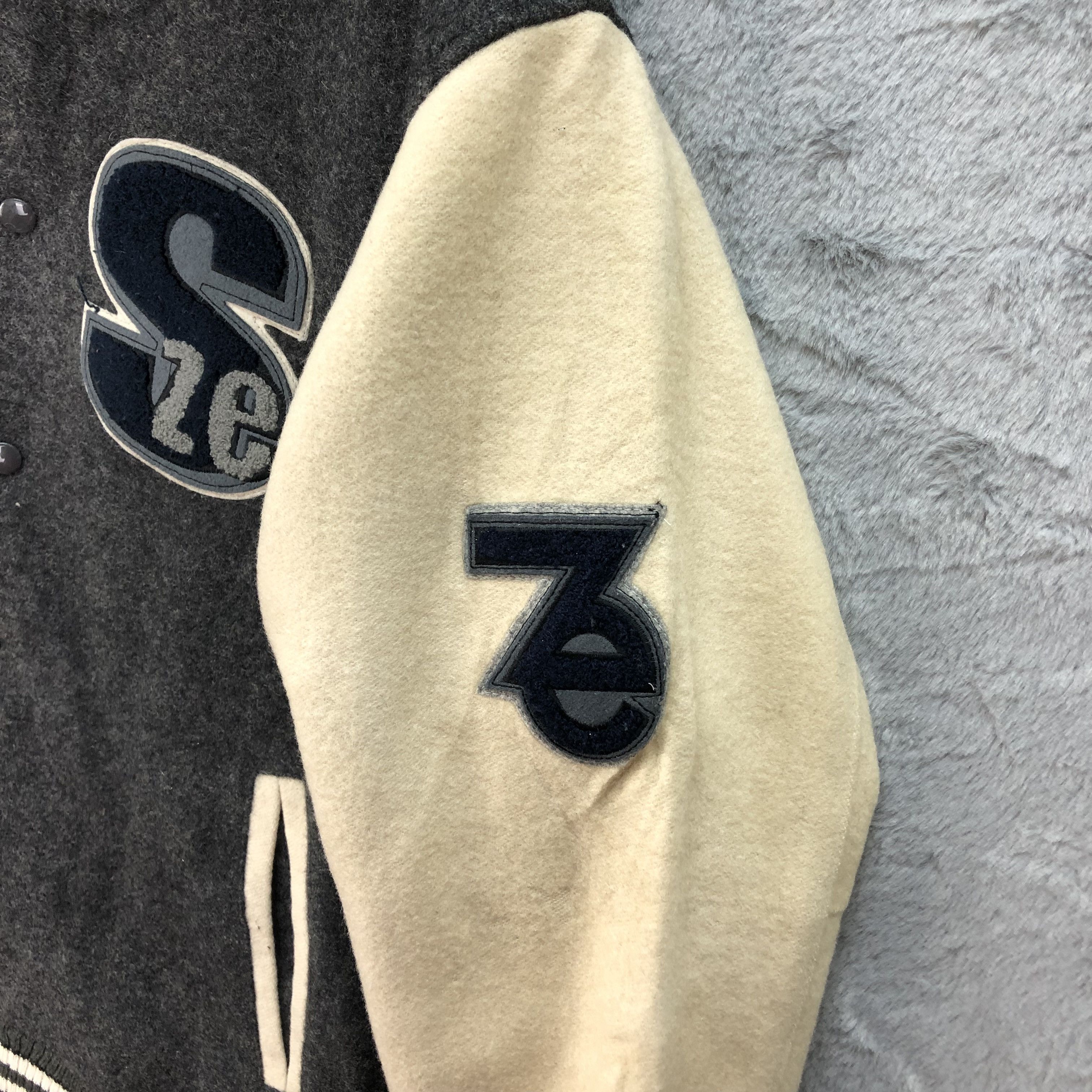 Japanese Brand SQUEEZ UPST Wool Varsity Jacket #4893-31 Size US M / EU 48-50 / 2 - 7 Thumbnail