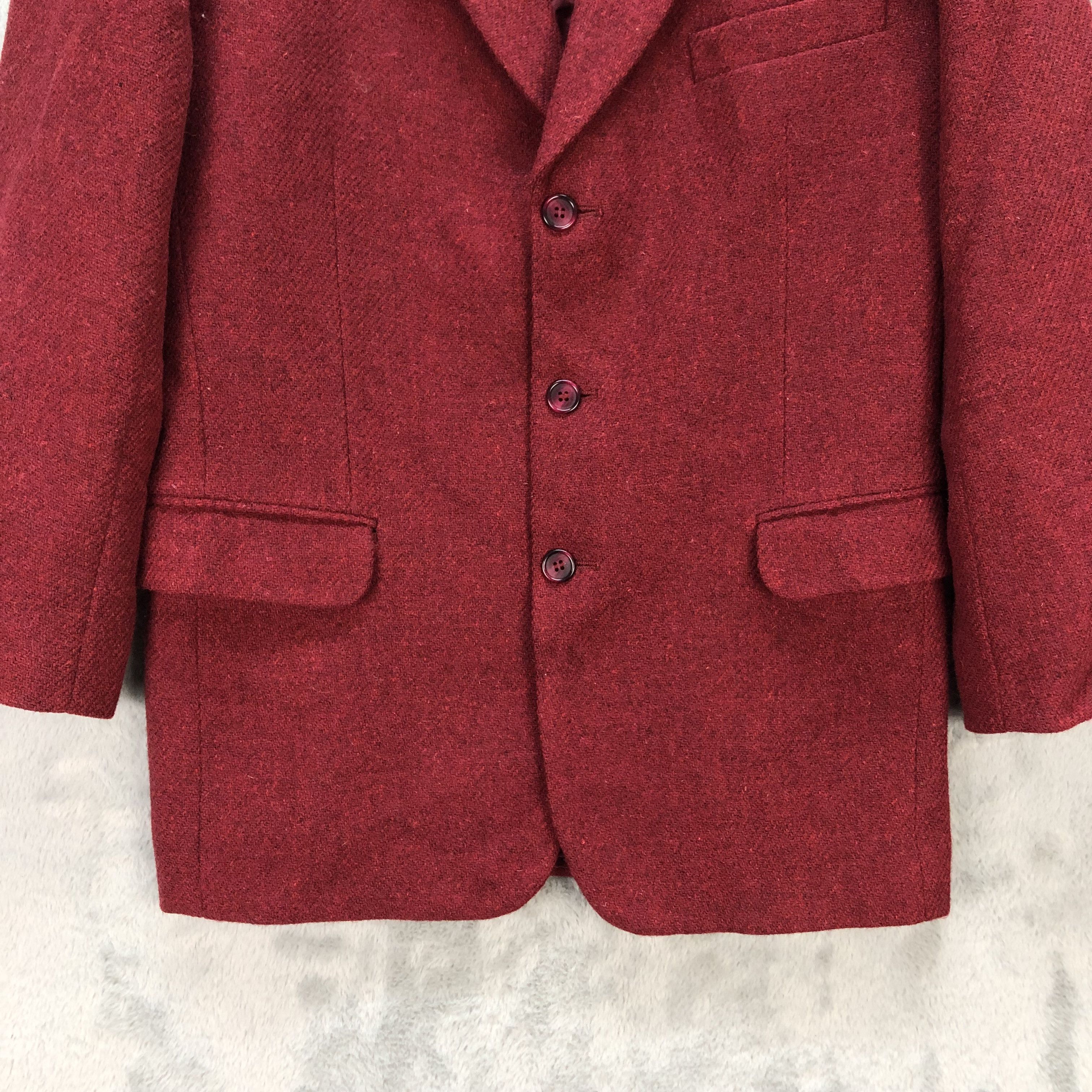 Harris Tweed HERITAGE X HARRIS TWEED MAROON WOOL SUIT JACKET #6587-75 Size US M / EU 48-50 / 2 - 3 Thumbnail