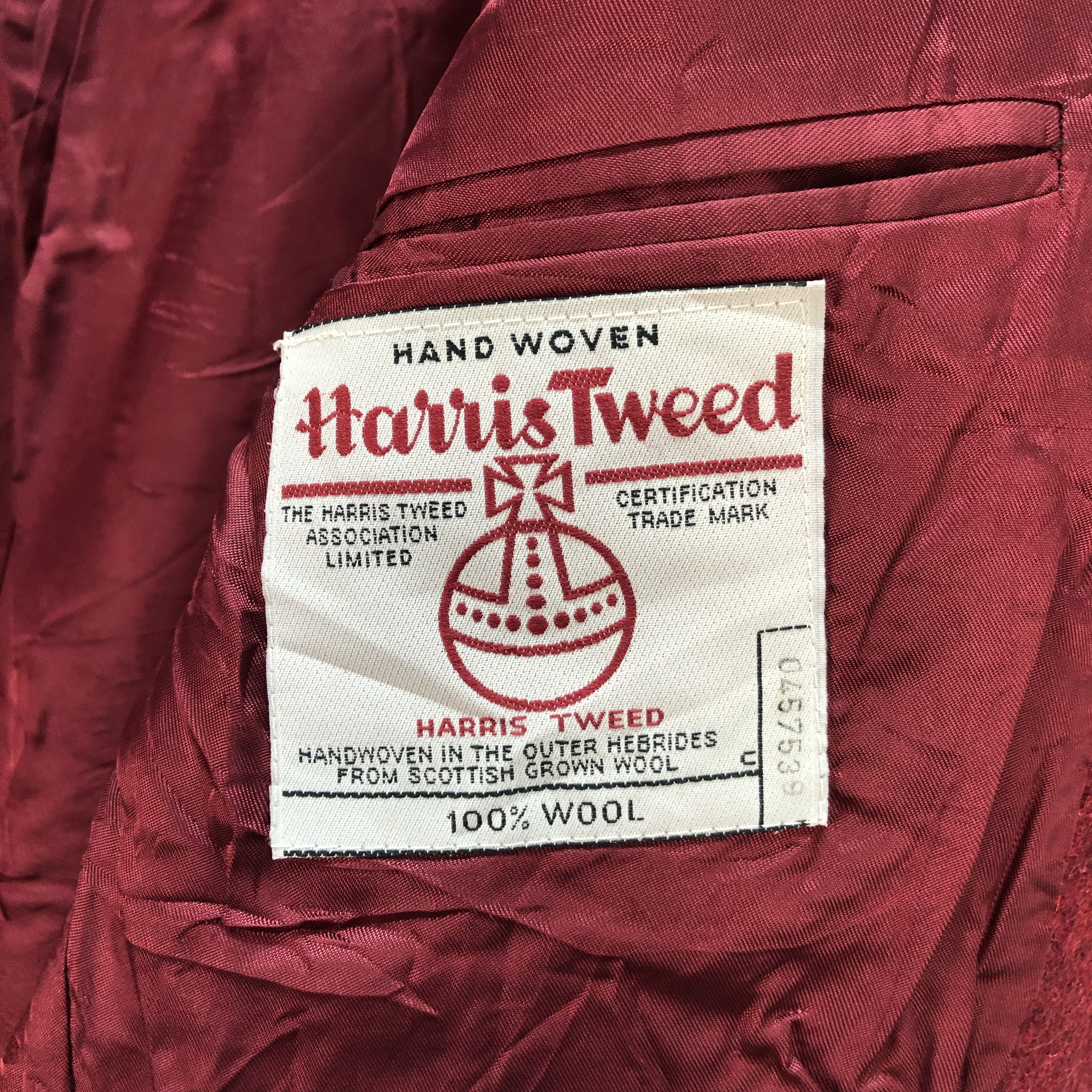 Harris Tweed HERITAGE X HARRIS TWEED MAROON WOOL SUIT JACKET #6587-75 Size US M / EU 48-50 / 2 - 8 Thumbnail