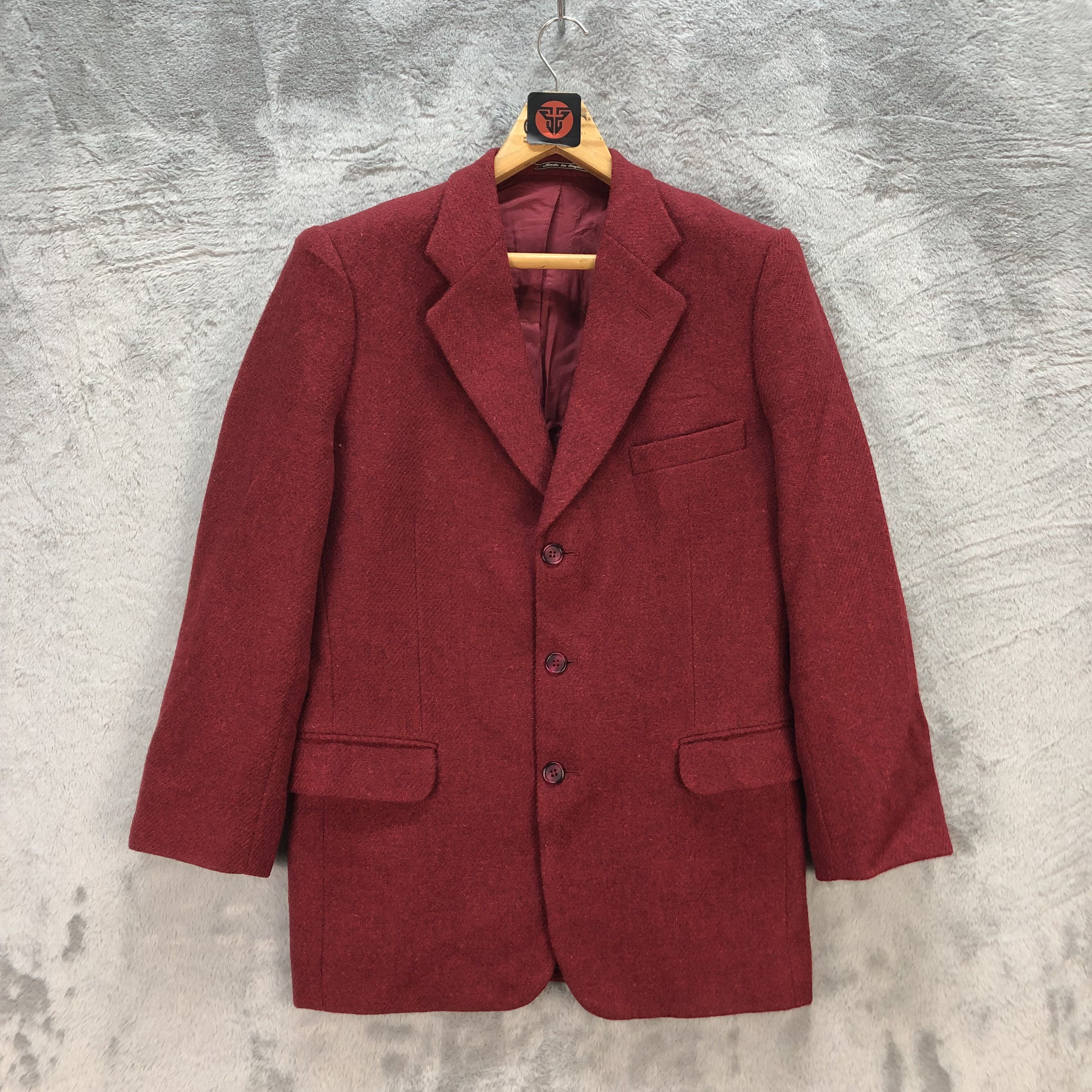 Harris Tweed HERITAGE X HARRIS TWEED MAROON WOOL SUIT JACKET #6587-75 Size US M / EU 48-50 / 2 - 1 Thumbnail