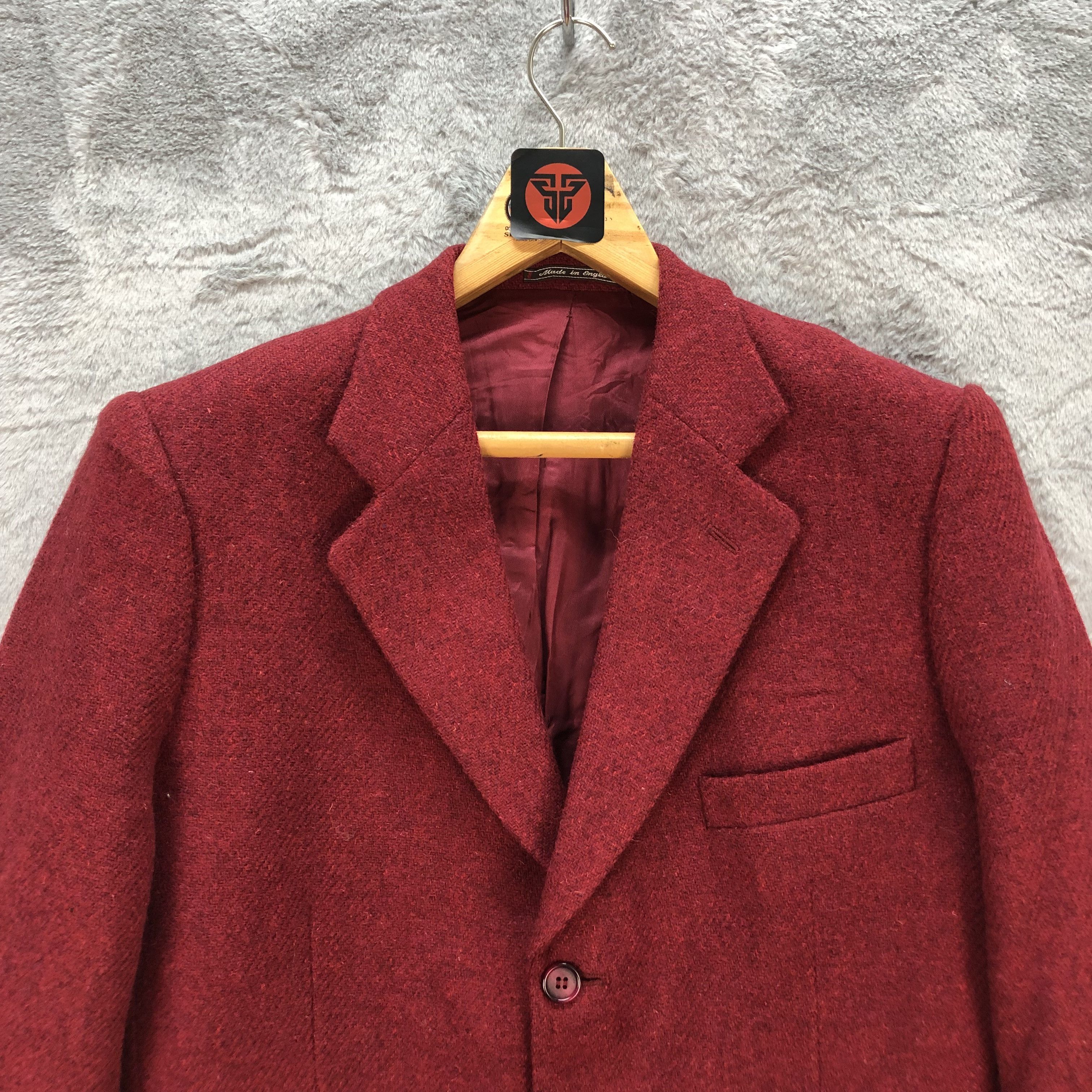 Harris Tweed HERITAGE X HARRIS TWEED MAROON WOOL SUIT JACKET #6587-75 Size US M / EU 48-50 / 2 - 2 Thumbnail