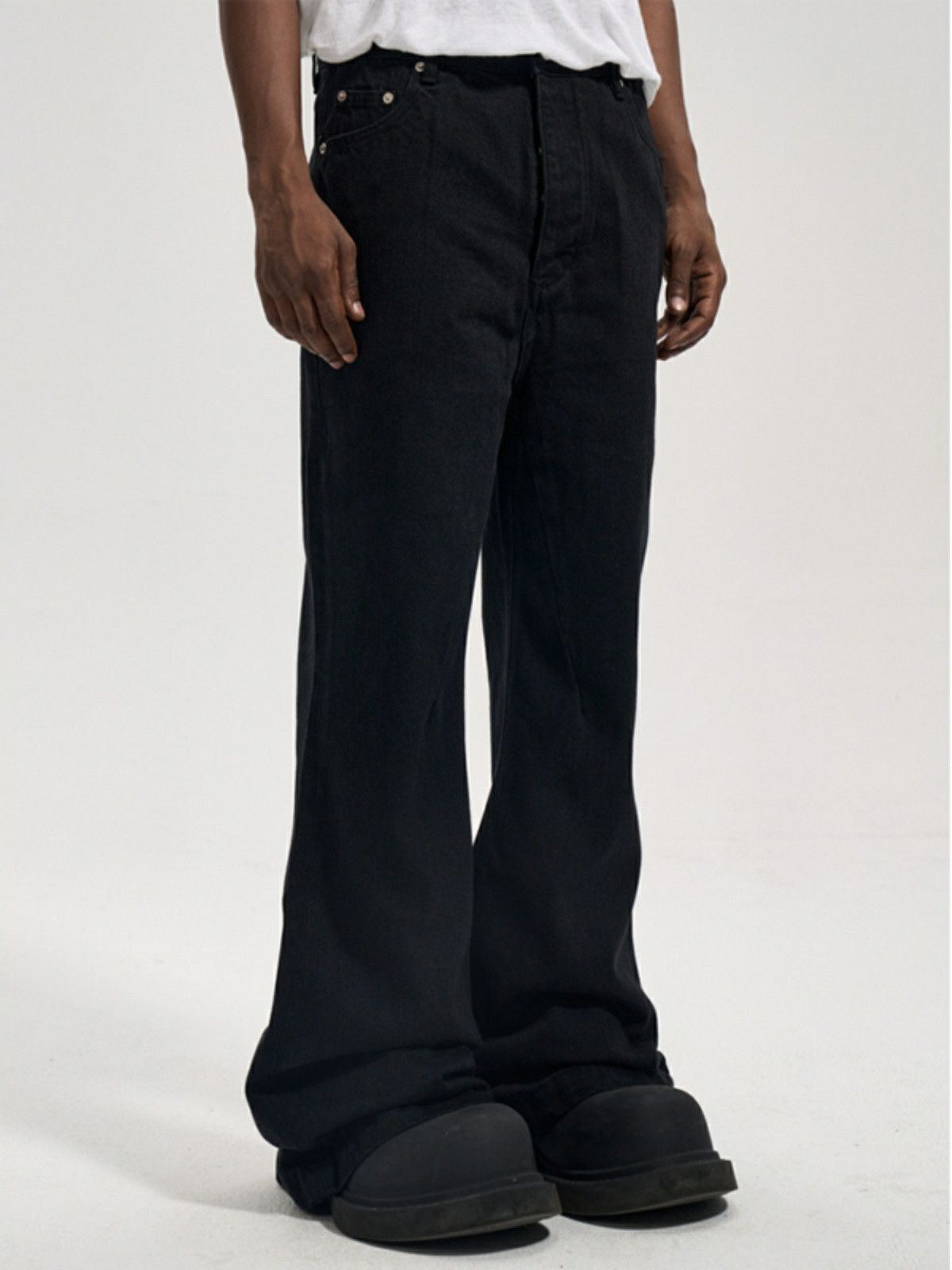 custom retro denim flared pants