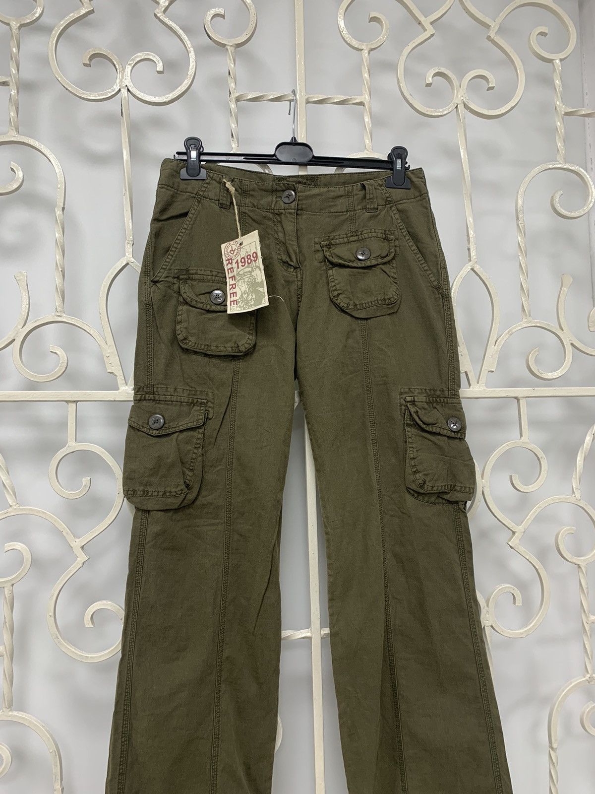 Japanese Brand New! Y2K Women’s Multipocket Cargo Pants Size 34" / US 12 / IT 48 - 2 Thumbnail