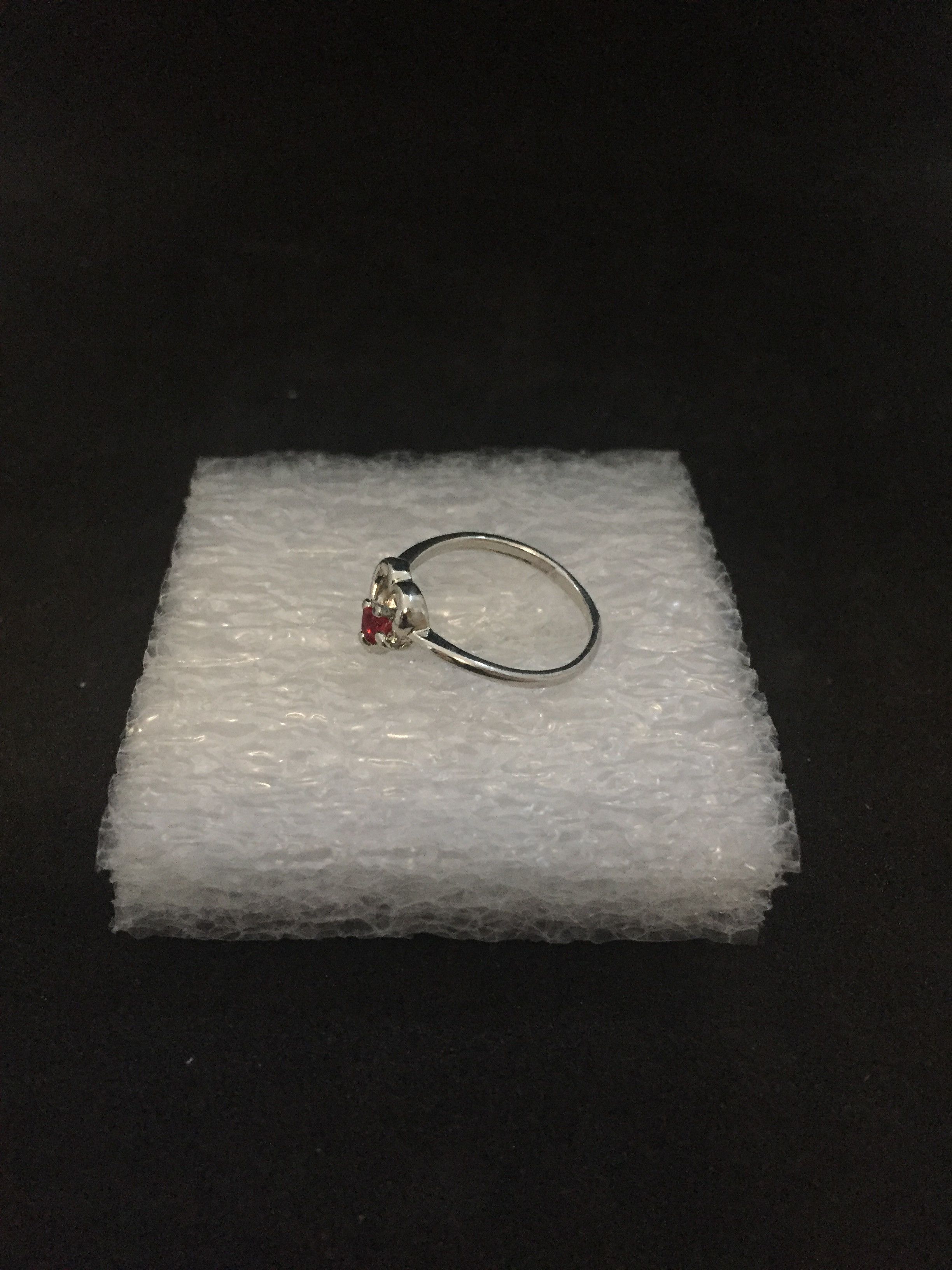 Jewelry Small red cz heart Tibetan silver ring - Size 6.25 Size ONE SIZE - 2 Thumbnail