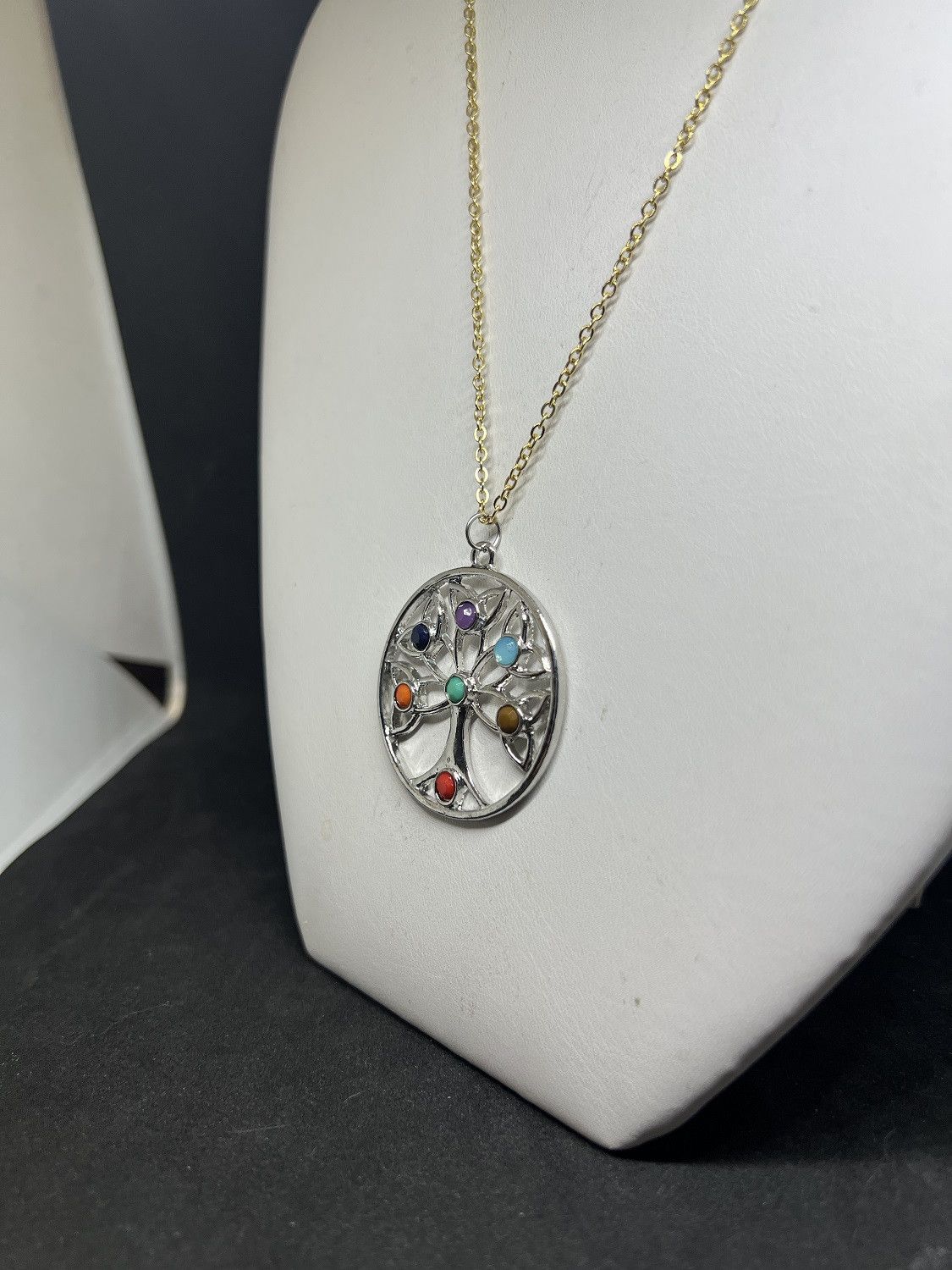 Handmade Tree of Life Gold Chain Necklace Size ONE SIZE - 2 Thumbnail