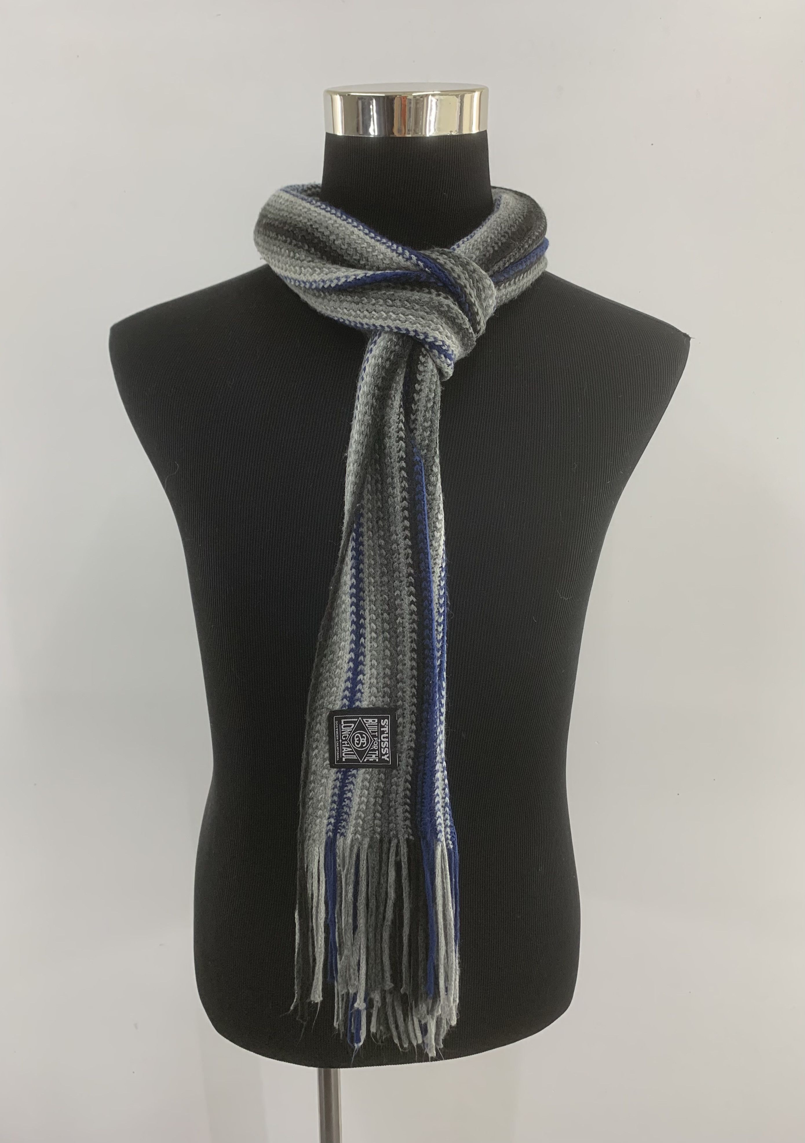 90s 紺タグ Stussy チャコールグレー マフラー ウール 90s 紺タグ Stussy チャコールグレー マフラー ウール 激レア USA製