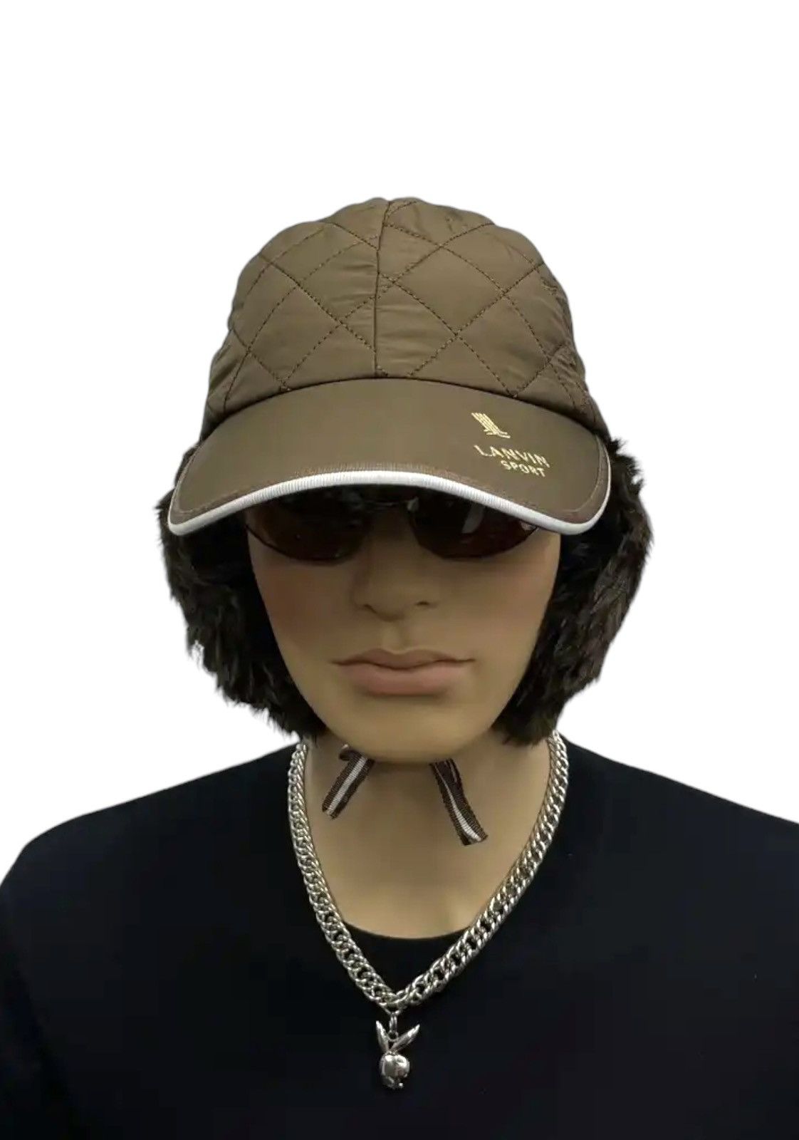 Lanvin 🔥LANVIN SPORT Luxury Quilted Ear Muff Velcro Strapback Hat Size ONE SIZE - 3 Thumbnail