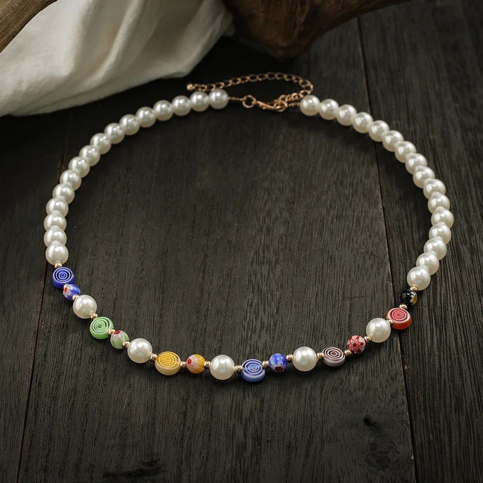 Jewelry Colourful beaded neck chain Size ONE SIZE - 1 Thumbnail