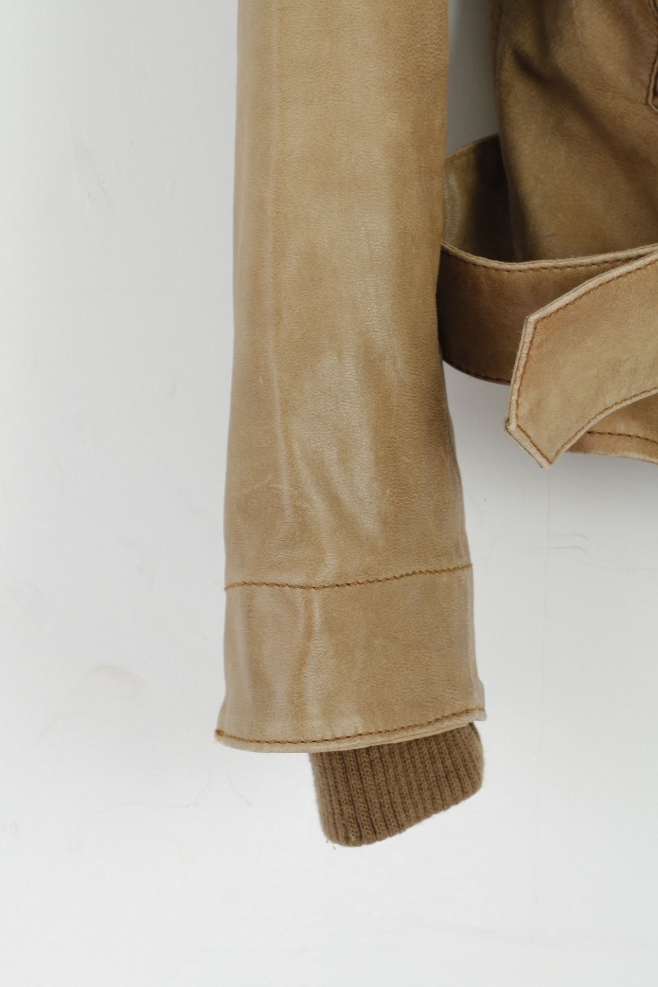 Vintage ARMA Women 18 44 Jacket Brown Latte 100% Leather 7746 Size XL / US 12-14 / IT 48-50 - 4 Thumbnail