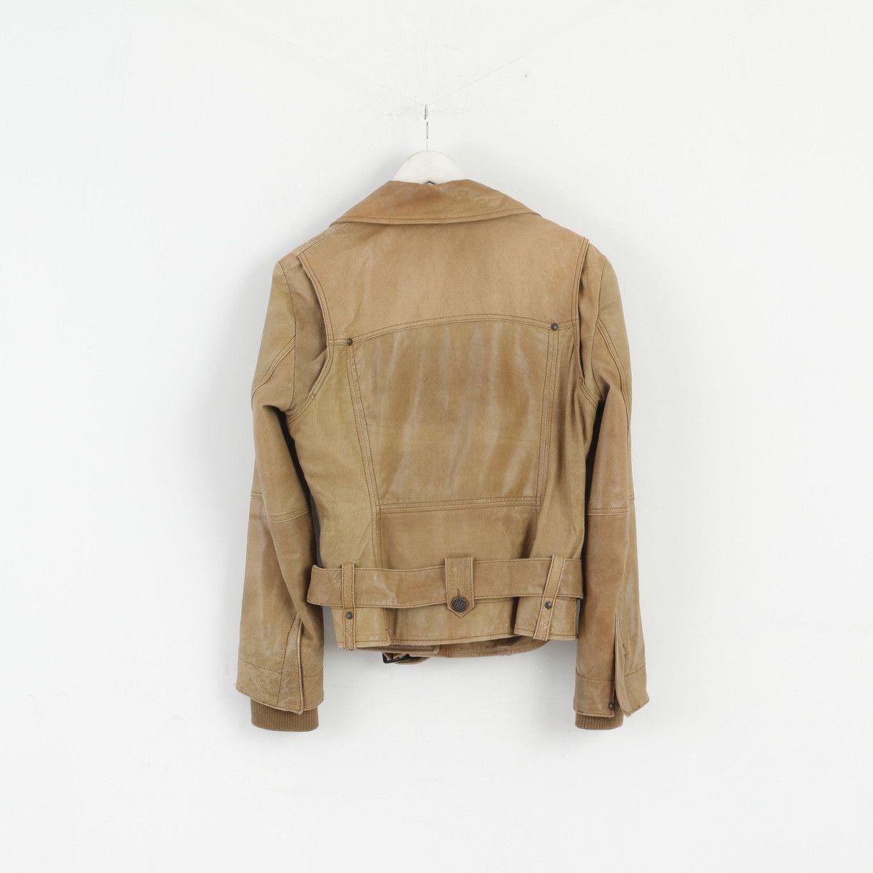 Vintage ARMA Women 18 44 Jacket Brown Latte 100% Leather 7746 Size XL / US 12-14 / IT 48-50 - 8 Thumbnail
