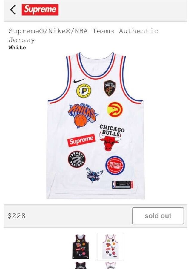 Nba Nike Supreme Teams Authentic Jersey | Grailed