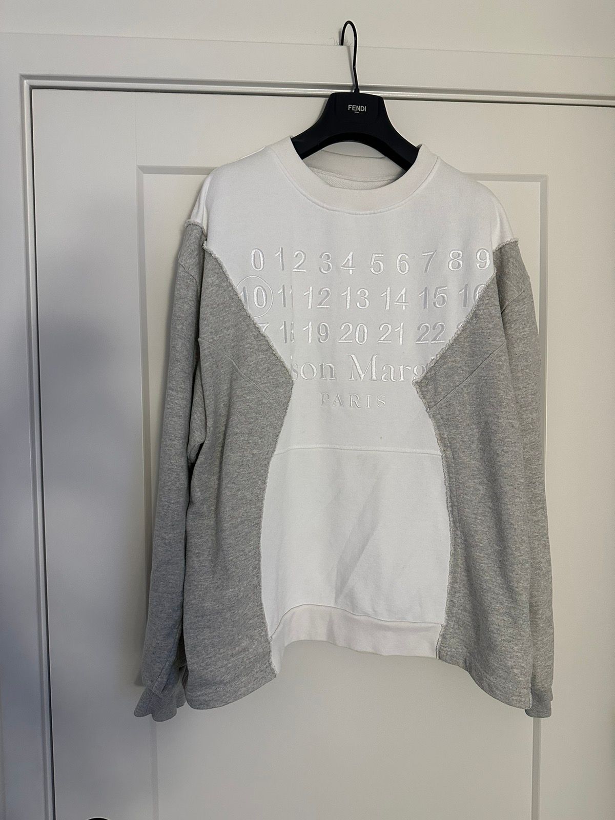 Pre-owned Maison Margiela Deconstructed Sweatshirt In White