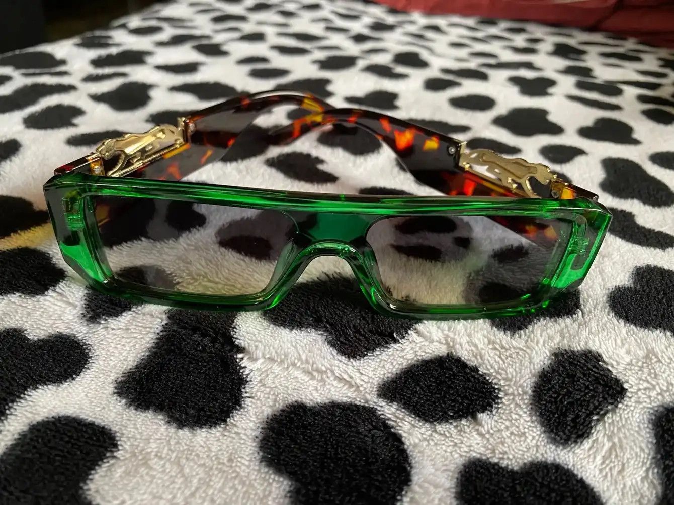 Electric Visual Green Frame Leopard Sunglasess Size ONE SIZE - 4 Thumbnail