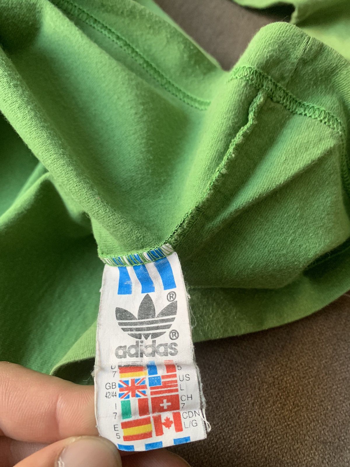 Adidas Vintage 90s Adidas Big Logo longsleeve Green T-Shirt Size US L / EU 52-54 / 3 - 5 Thumbnail