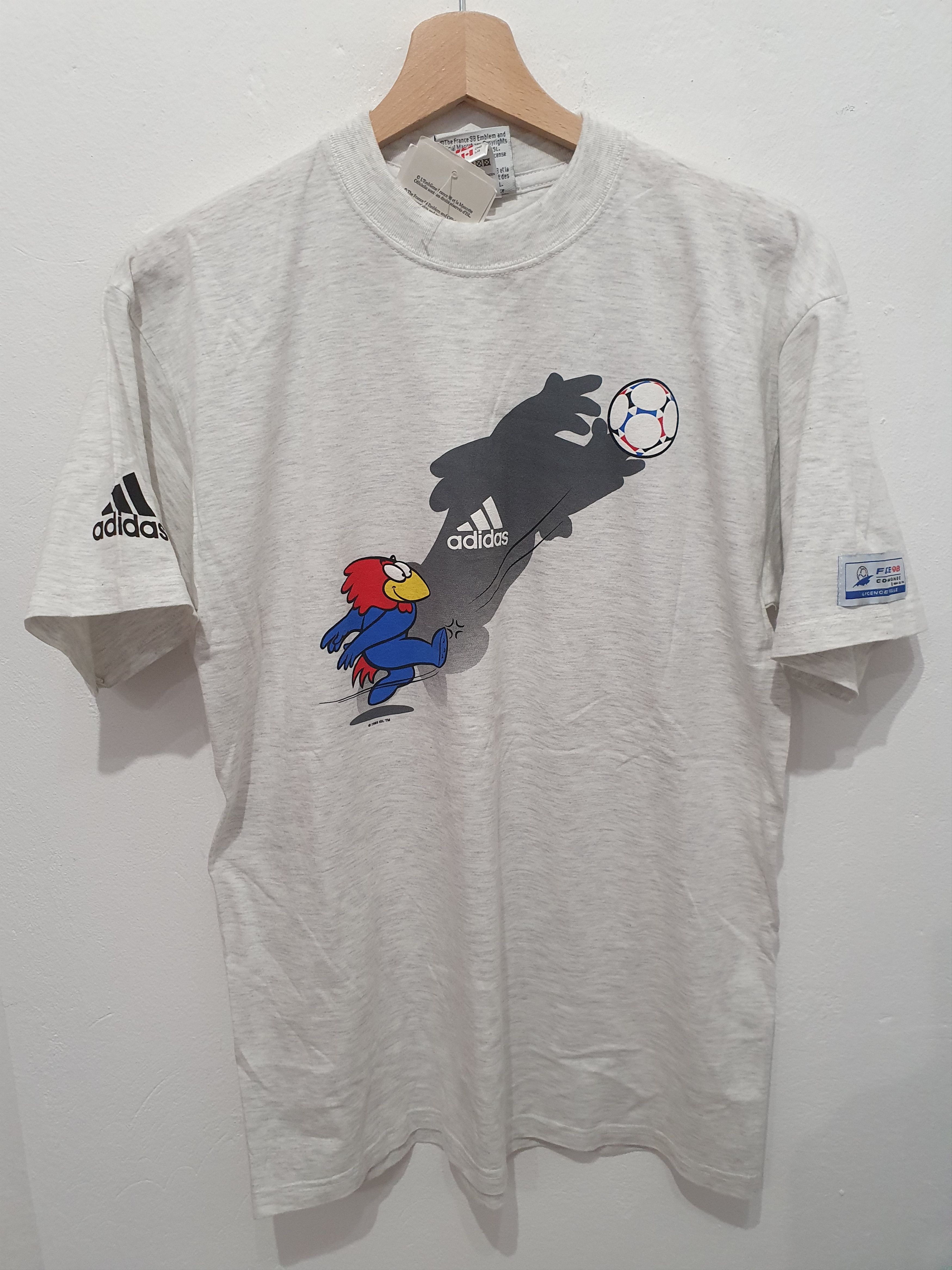 image of Adidas France 98 Futix Size Xs S New Tshirt Football in Grey, Men's