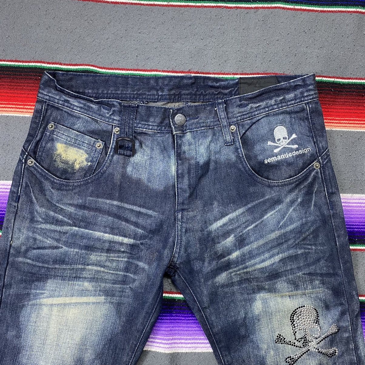 Hysteric Glamour Vintage Semantic Design Skull Distressed Denim Size US 33 - 2 Thumbnail