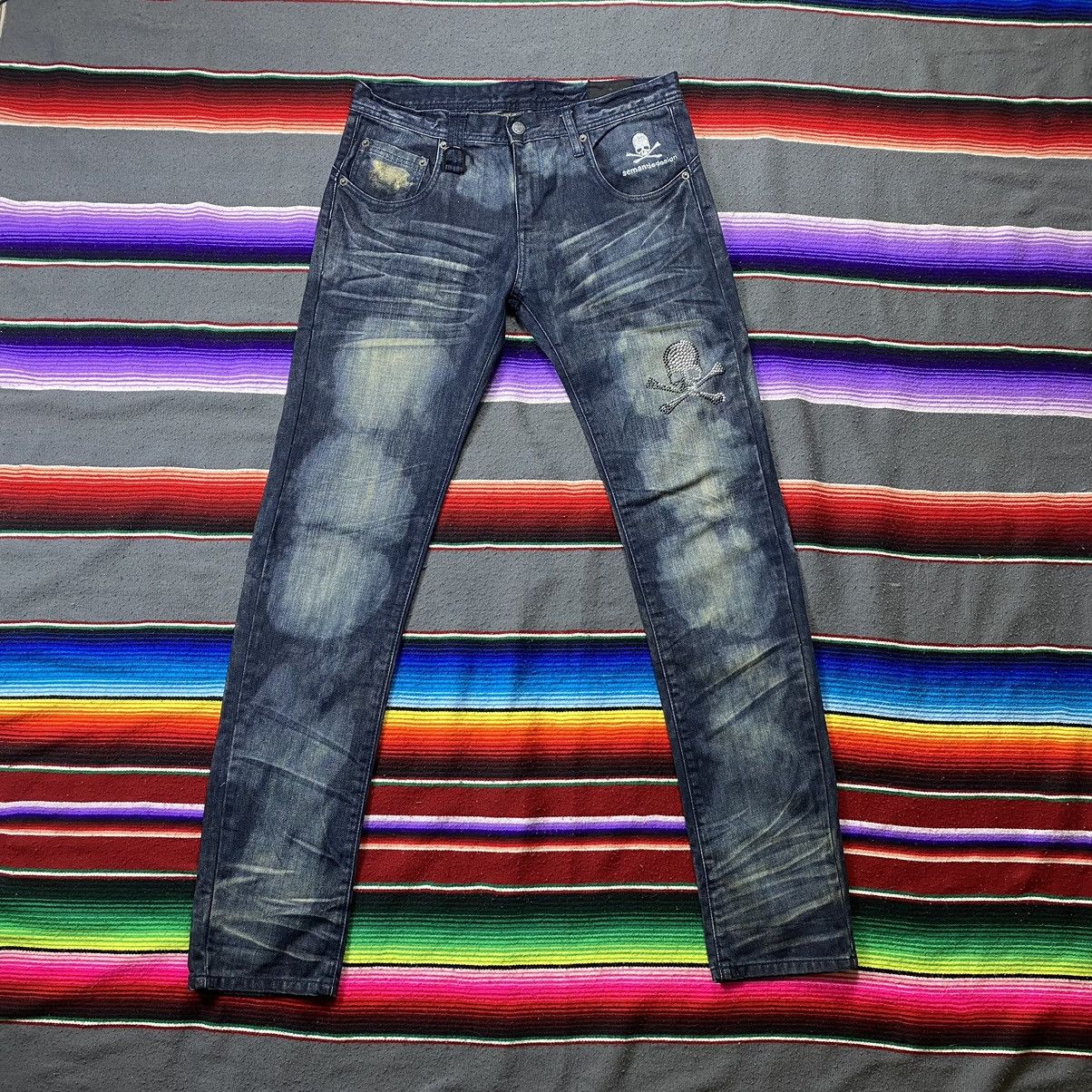Hysteric Glamour Vintage Semantic Design Skull Distressed Denim Size US 33 - 1 Thumbnail