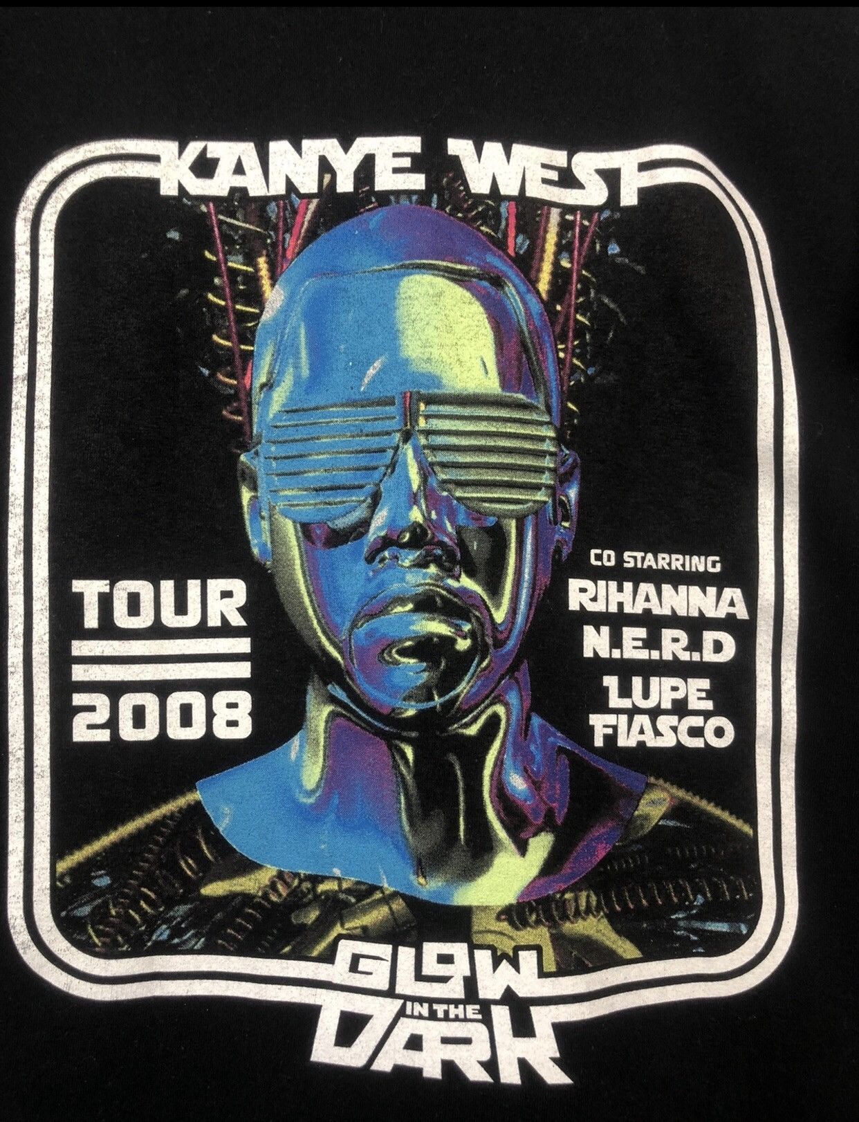 Kanye West × Rap Tees Vintage Kanye West Glow In The Dark Tour 2008 Size US M / EU 48-50 / 2 - 5 Thumbnail