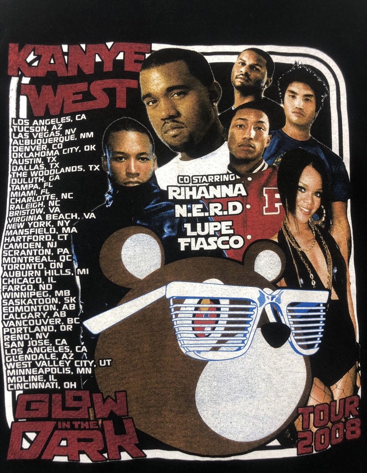 Kanye West × Rap Tees Vintage Kanye West Glow In The Dark Tour 2008 Size US M / EU 48-50 / 2 - 4 Thumbnail