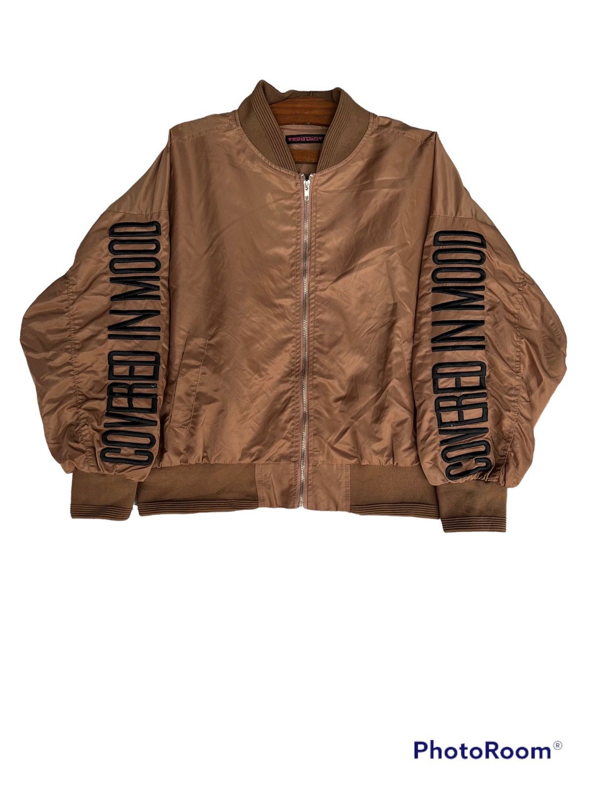 Japanese Brand BOMBER JACKET SPELL OUT COVERED IN MOOD Size XXL / US 16-18 / IT 52-54 - 1 Thumbnail