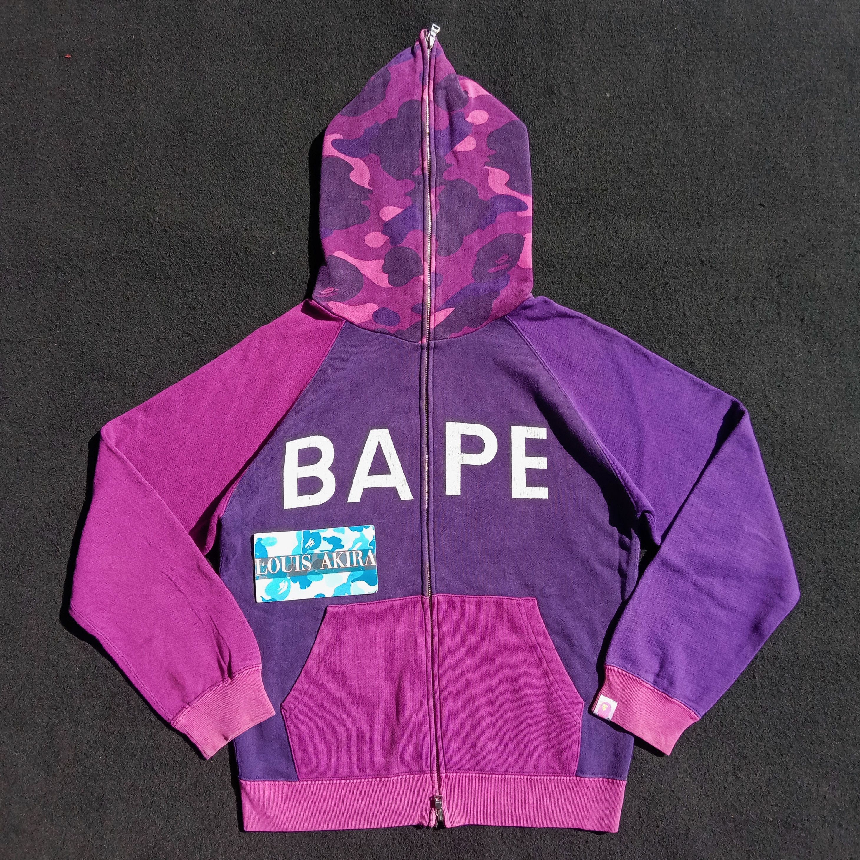image of Bape 2005 Color Camo Full Zip Hoodie in Purple, Women's (Size Small)