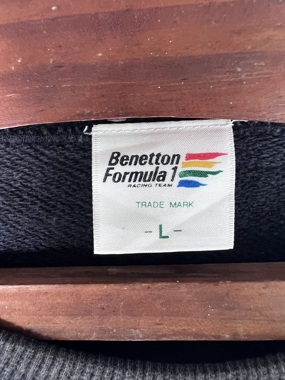 Benetton × Vintage VINTAGE SWEATSHIRT BENETTON FORMULA 1 ALL BLACK Size US L / EU 52-54 / 3 - 5 Thumbnail