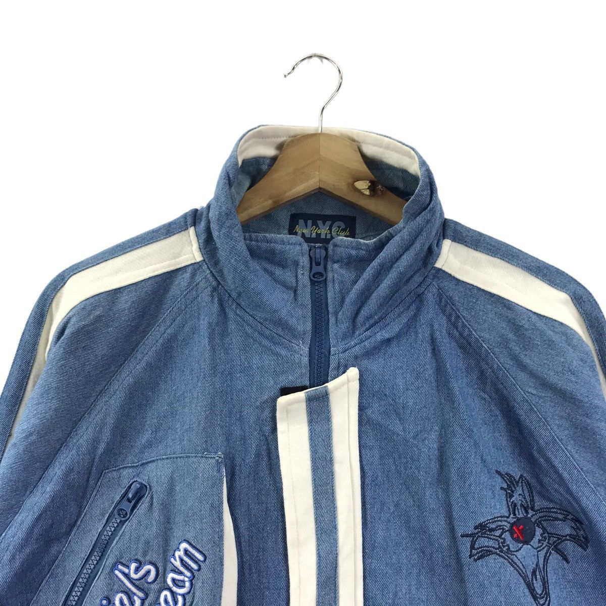 Vintage DANIEL’S DREAM New York City Club Denim Jeans Bomber Jacket Size US XL / EU 56 / 4 - 2 Thumbnail