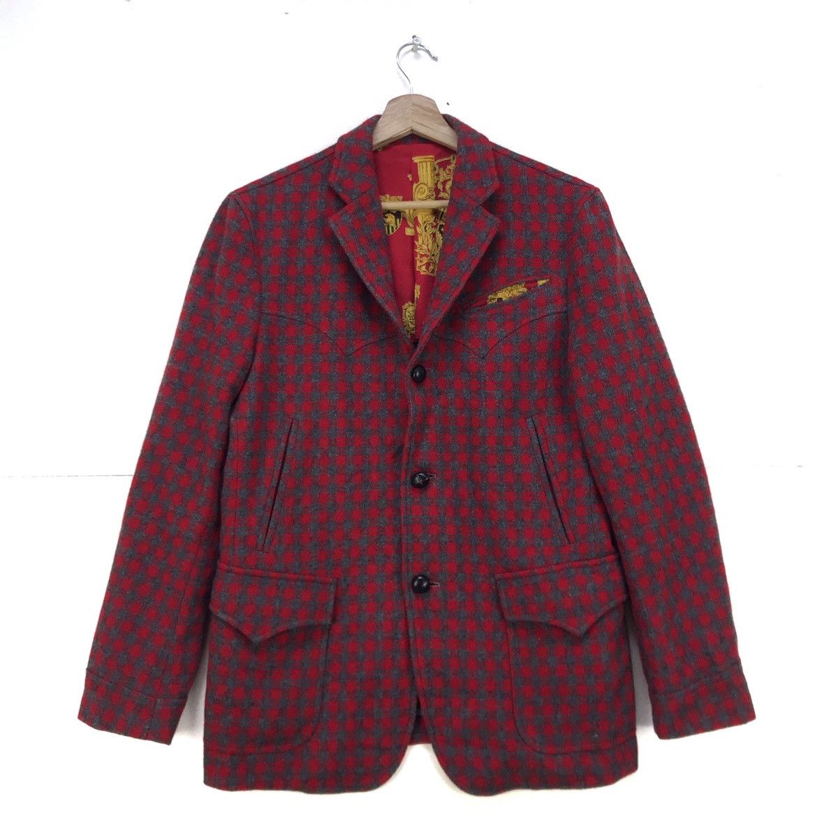 Beams Plus Made In Japan Beams Checkered Plaid Tartan Wool Coat Blazer Size US S / EU 44-46 / 1 - 1 Thumbnail
