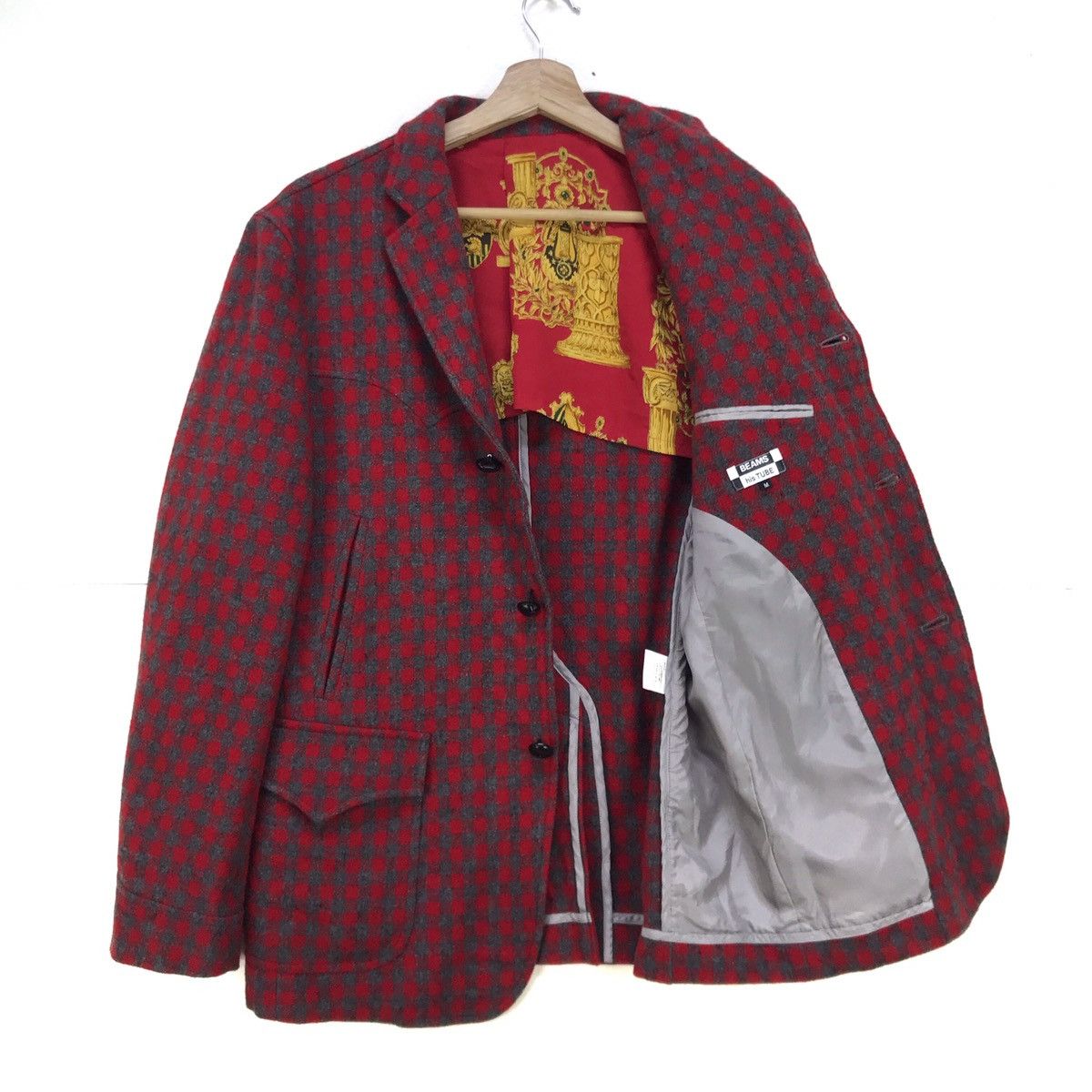 Beams Plus Made In Japan Beams Checkered Plaid Tartan Wool Coat Blazer Size US S / EU 44-46 / 1 - 3 Thumbnail