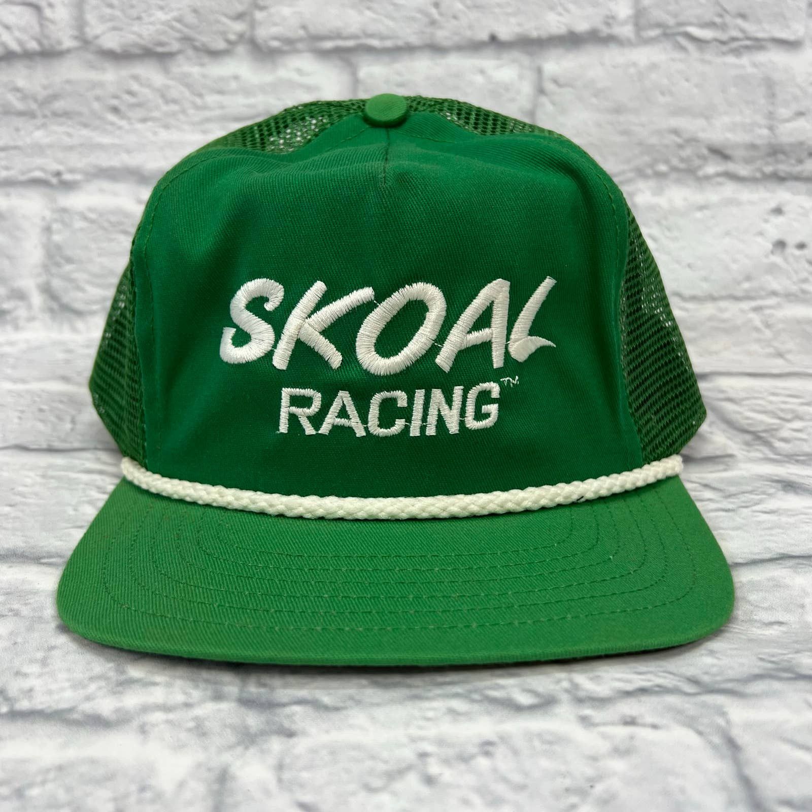 NASCAR Vintage Skoal Racing Mesh Snapback Hat Cap Rope Green NASCAR ...