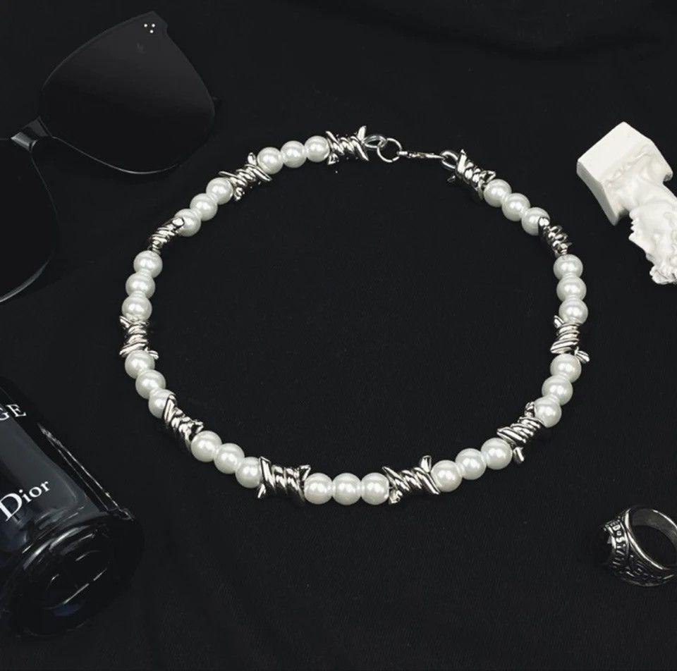 A$AP Rocky × Jewelry × Vintage Freshwater Pearl Barbed Wire Necklace Size ONE SIZE - 1 Thumbnail