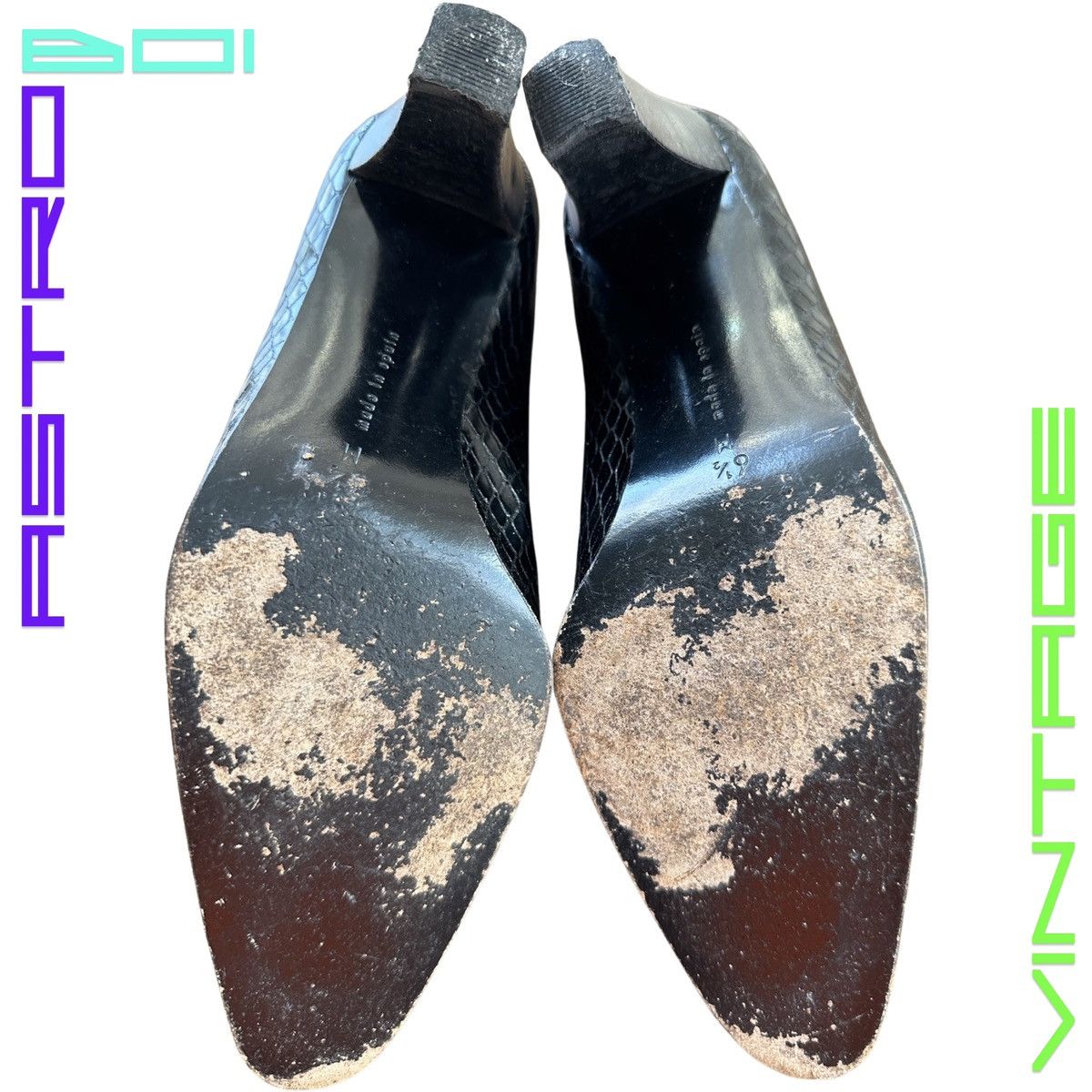 Calvin Klein VINTAGE CALVIN KLEIN BLACK SNAKE SKIN RETRO KITTEN HEELS_6.5 Size US 6.5 / IT 36.5 - 4 Thumbnail