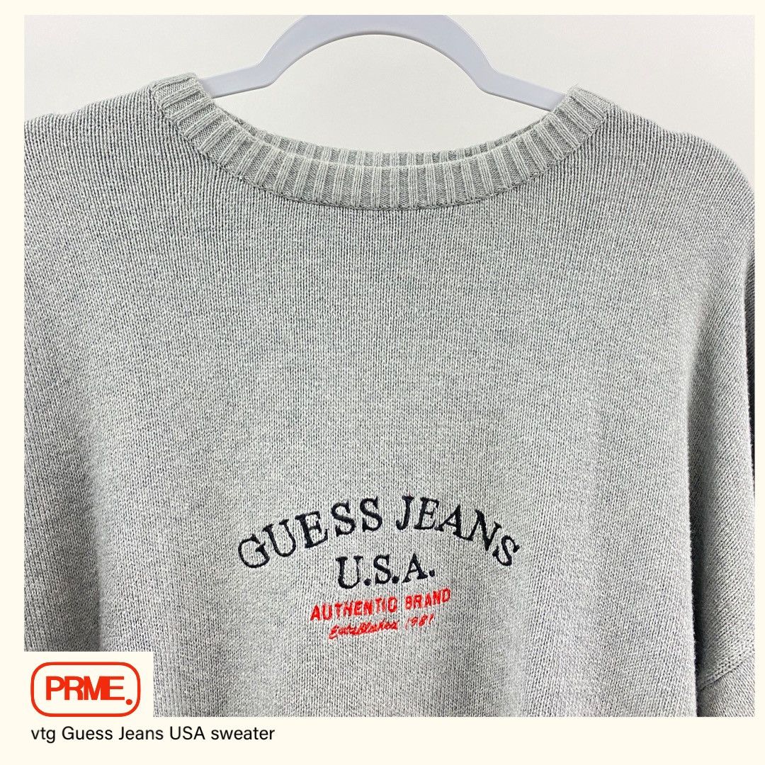 Guess vintage 90s GUESS JEANS USA knit spellout sweater Size US XXL / EU 58 / 5 - 1 Thumbnail