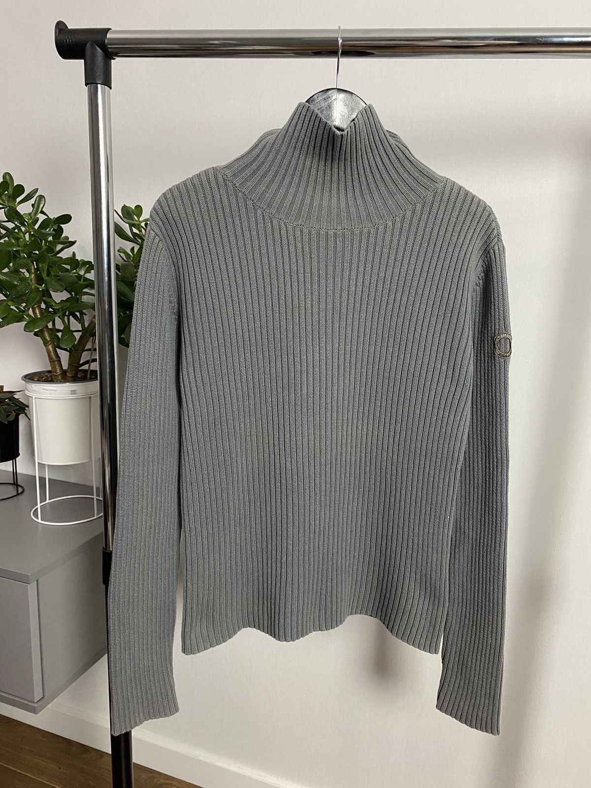 G-Star × Vintage G-Star Raw Vintage Grey Ribbed High Neck Cotton Sweater Size US M / EU 48-50 / 2 - 1 Thumbnail