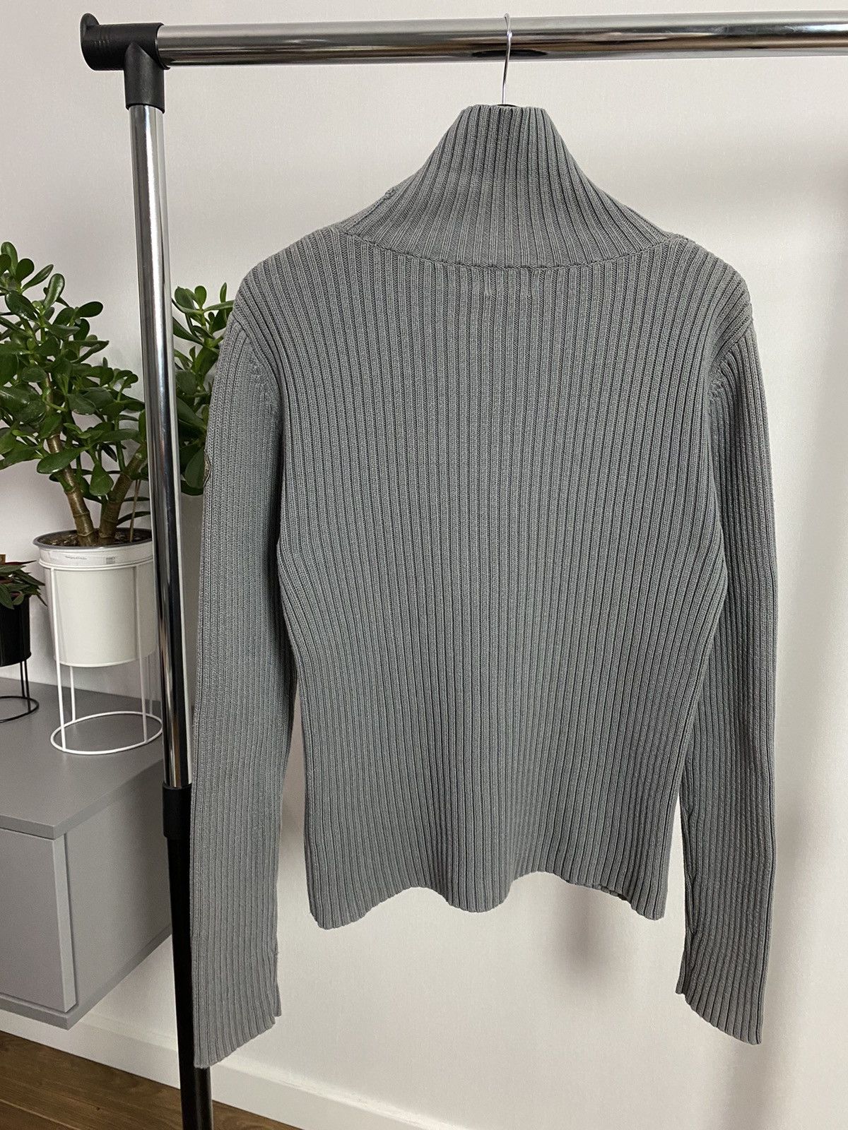 G-Star × Vintage G-Star Raw Vintage Grey Ribbed High Neck Cotton Sweater Size US M / EU 48-50 / 2 - 7 Thumbnail