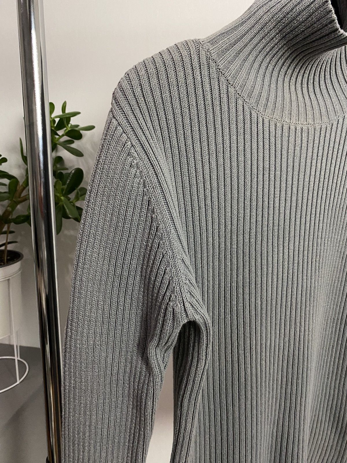 G-Star × Vintage G-Star Raw Vintage Grey Ribbed High Neck Cotton Sweater Size US M / EU 48-50 / 2 - 6 Thumbnail