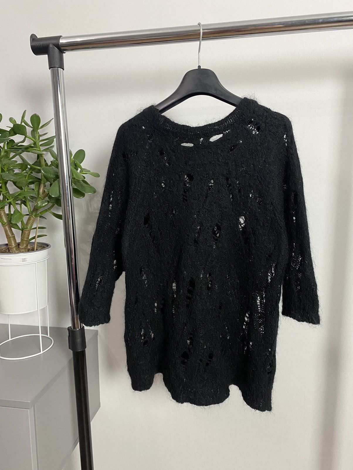Japanese Brand × Vintage Vintage Distressed Black Avant Garde Style Sweater Size US S / EU 44-46 / 1 - 7 Thumbnail