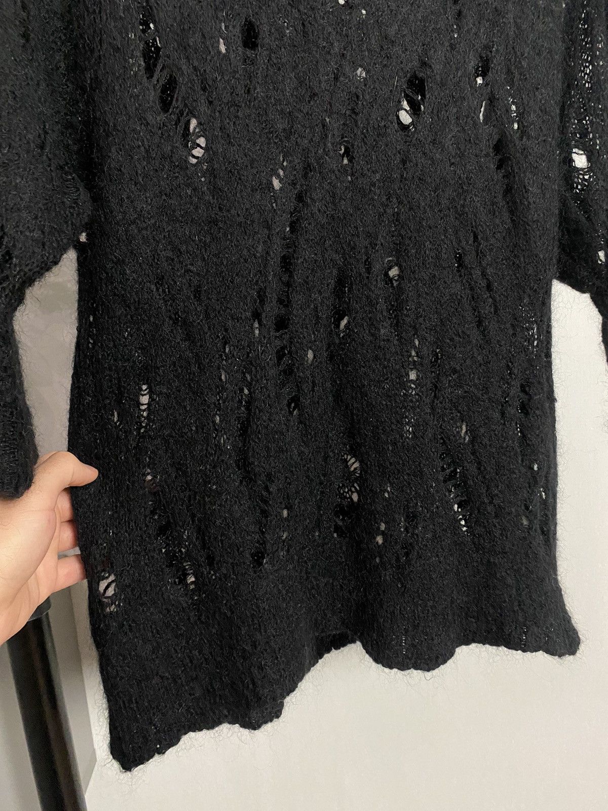 Japanese Brand × Vintage Vintage Distressed Black Avant Garde Style Sweater Size US S / EU 44-46 / 1 - 4 Thumbnail