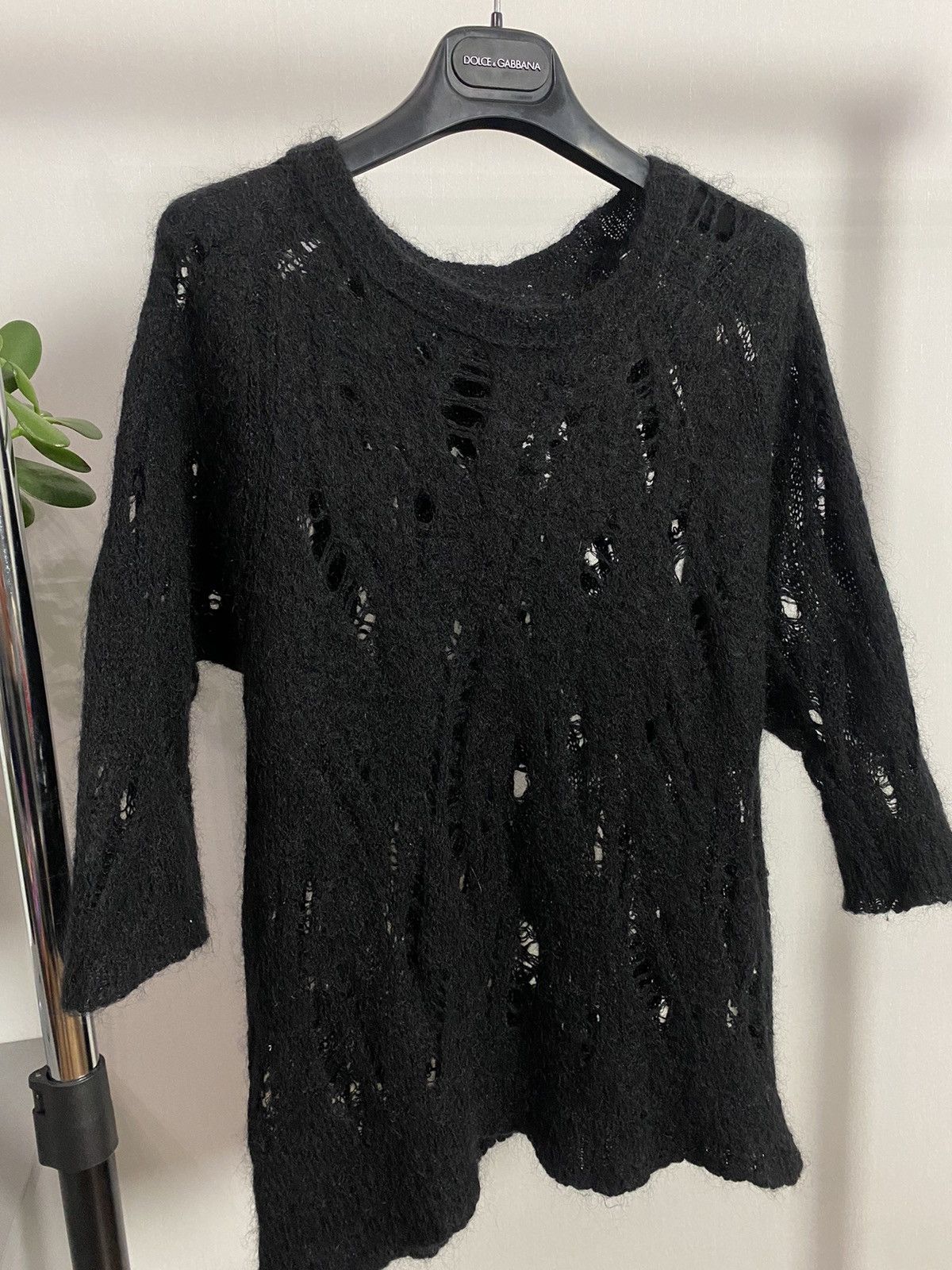 Japanese Brand × Vintage Vintage Distressed Black Avant Garde Style Sweater Size US S / EU 44-46 / 1 - 2 Thumbnail