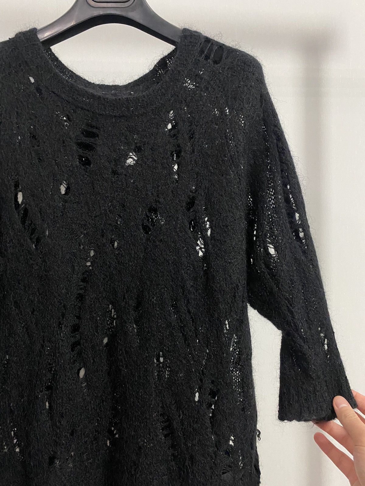 Japanese Brand × Vintage Vintage Distressed Black Avant Garde Style Sweater Size US S / EU 44-46 / 1 - 6 Thumbnail