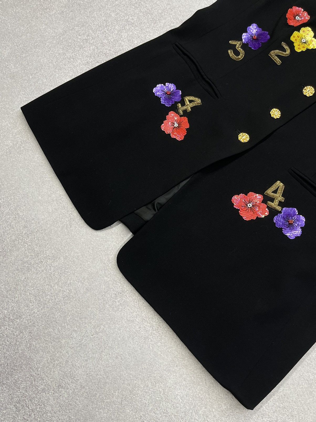 Escada Vintage Escada Margaretha Ley Black Blazer Number Vest Size M / US 6-8 / IT 42-44 - 5 Thumbnail