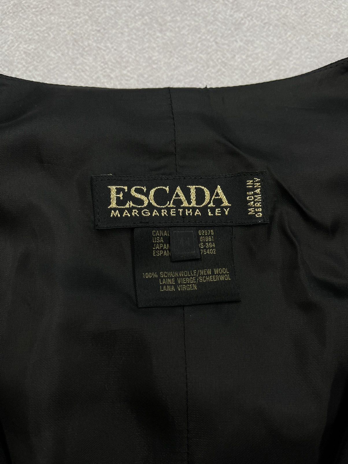 Escada Vintage Escada Margaretha Ley Black Blazer Number Vest Size M / US 6-8 / IT 42-44 - 7 Thumbnail