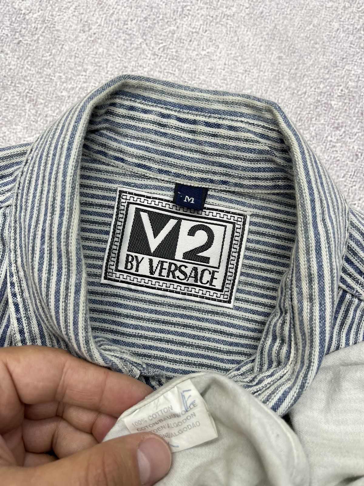 Gianni Versace Versace Versace Jeans Couture Vintage Versace Classic V2 Shirt Striped Y2K Luxury Size L Grailed