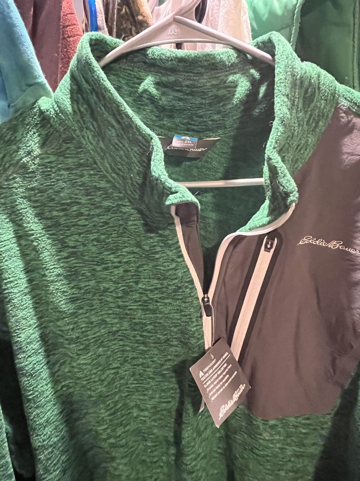 Eddie Bauer Green Eddie Bauer 1/4 Zip Sherpa Size US XXL / EU 58 / 5 - 3 Thumbnail