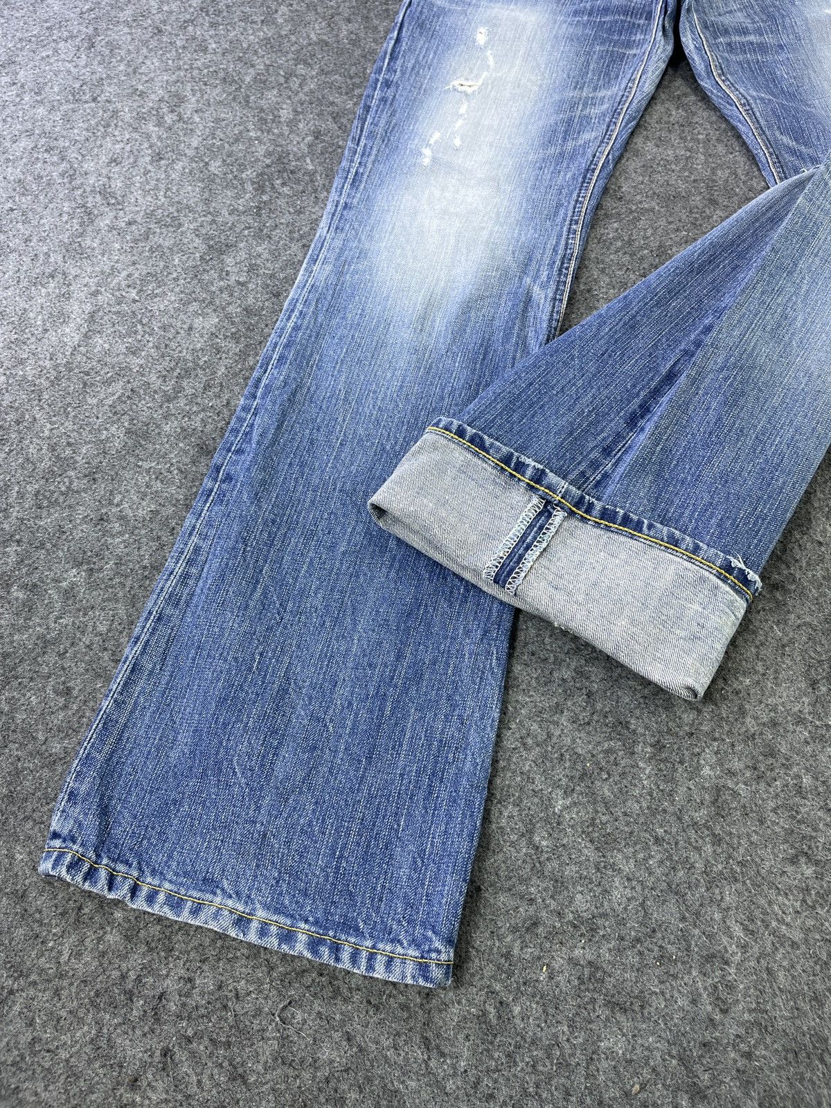 Edwin Edwin 503 Blue Trip Distressed Flare Jeans - J783 Size 32" / US 10 / IT 46 - 10 Thumbnail