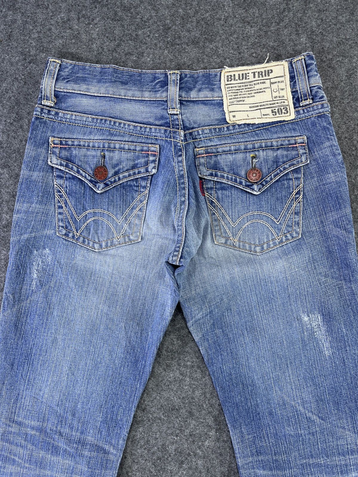 Edwin Edwin 503 Blue Trip Distressed Flare Jeans - J783 Size 32" / US 10 / IT 46 - 4 Thumbnail