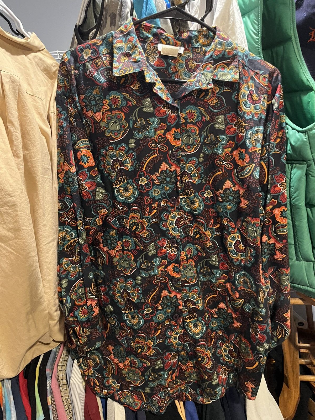 Vintage 90s Paisley button up shirt Size L / US 10 / IT 46 - 1 Thumbnail