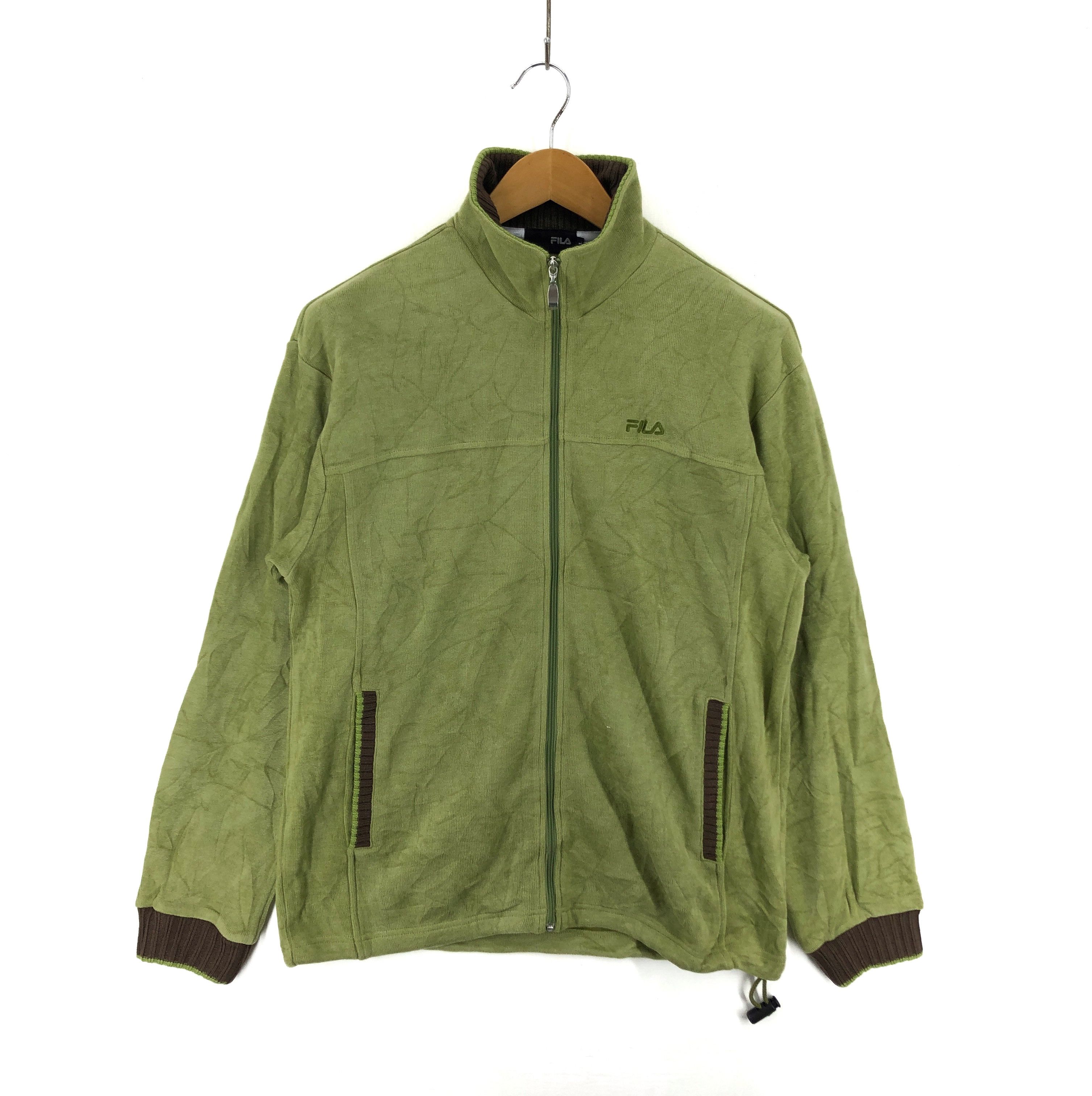 image of Fila Turtle Neck Zipper Fleece 1791-67 in Green, Men's (Size Medium)