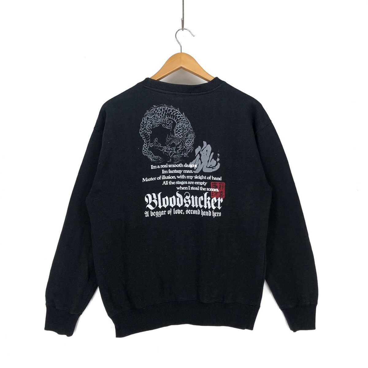 image of Bloodsucker By Barcedos Crew Neck Sweatshirt 1345-47 in Black, Men's (Size Medium)
